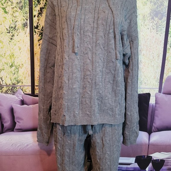 Can You Knit It Sweater Set - Color: Heather Grey, Size: 1X - Picture 8 of 13